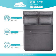 Load image into Gallery viewer, DreamCare 6 Piece Deep Pocket Sheets Microfiber Sheets Bed Sheets Bedding Sets Queen Size, Gray
