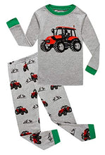 Load image into Gallery viewer, Family Feeling Tractor Little Boys Long Sleeve Pajamas Sets 100% Cotton Pyjamas Toddler Kids Pjs Size 4T Grey
