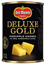 Load image into Gallery viewer, DEL MONTE DELUXE GOLD Pineapple Chunks in 100% Pineapple Juice, Canned Fruit, 20 oz Can
