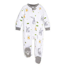 Load image into Gallery viewer, Burt's Bees Baby baby girls &amp; Play, Organic One-piece Romper-jumpsuit Pj, Zip Front Footed Pajama and Toddler Sleepers, Bunny Trail, 0-3 Months US
