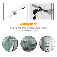 Load image into Gallery viewer, Qjaiune 2 Pack Sliding Glass Door Lock Showcase Display Case Lock, Ratchet Lock Reptile Cage Lock and Key, Vivarium Lock for Drawer Cabinet, Fit Thickness 0.08-0.31 Inch / 2-8mm, Keyed Alike
