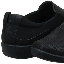 Load image into Gallery viewer, Clarks Women&#39;s CloudSteppers Sillian Paz Slip-On Loafer, Black Synthetic Nubuck, 8 M US
