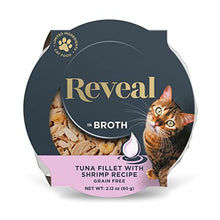 Load image into Gallery viewer, Reveal Natural Wet Cat Food, 18 Pack, Limited Ingredient, Grain Free Food for Cats in Easy to Peel Pots, Tuna with Shrimp in Broth, 2.12oz Pots
