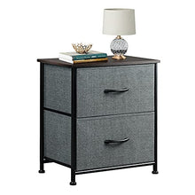 Load image into Gallery viewer, WLIVE Nightstand with 2 Fabric Drawers, Bedside Furniture &amp; End Table Dresser for Bedroom, Living Room, Steel Frame, Wood Top, Easy Pull Handle
