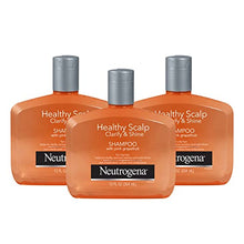 Load image into Gallery viewer, Neutrogena Exfoliating Healthy Scalp Clarify &amp; Shine Shampoo for Oily Hair and Scalp, Anti-Residue Shampoo with Pink Grapefruit, pH-Balanced, Paraben &amp; Phthalate-Free, Color-Safe, 12 Fl Oz (pack of 3)
