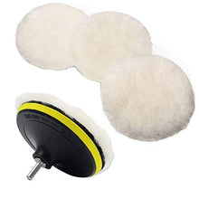 Load image into Gallery viewer, IPELY 6 Pcs 6 Inch Wool Polishing Buffing Pad Polishing Buffing Wheel for Drill Buffer Attachment with M14 Drill Adapter
