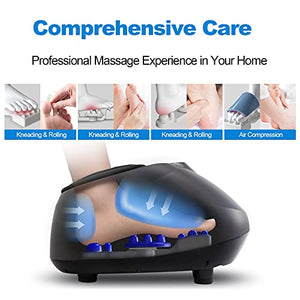Foot Massager with Heat, MUJERBAY Shiatsu Foot Massager Machine, Full-Cover Air Compression Deep Kneading Foot Massager, for Plantar Fasciitis Feet Massager, Fit Up to Size 12 masajeador de pies
