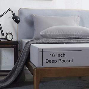King Size 6-Piece Bed Sheets Set Microfiber 1800 Thread Count Percale 16 Inch Deep Pockets Super Soft and Comforterble Wrinkle Fade and Hypoallergenic(King,Grey)