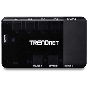 TRENDnet 4-Port USB 3.1 Sharing Switch, TK-U404, 4 x USB 3.1 for Computers, 4 x USB 3.1 for Devices, Flash Drive Sharing, Scanners, Printers, Mouse, Keyboard, Windows & Mac Compatible