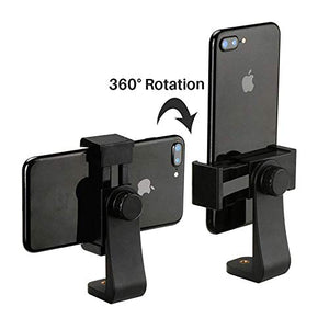 Lontree Universal Phone Holder, Cell Phone Holder Mount Adapter Smartphone Tripod Adapter Rotates Vertical/Horizontal Bracket with Clamp for iPhone, Andriod, Camera Stand (Style 2)