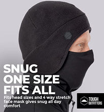 Load image into Gallery viewer, Helmet Liner Beanie with Mask - Cycling, Running, Motorcycle &amp; Construction Fleece Winter Hat Skull Cap. Thermal Headwear Ear Warmer. Cold Weather Gear for Hard Hats &amp; Football, Ski, Snowboard Helmets
