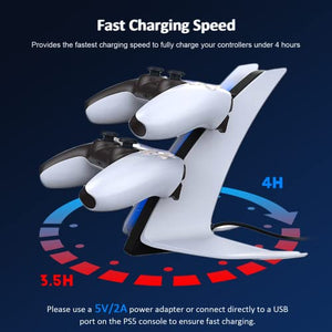 NexiGo PS5 DualSense Controller Charger Special Edition, Wireless Controller Charging Station with Dual USB C Ports, Dual USB Fast Charging Dock for Sony Playstation 5 Dualsense Controller