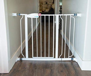 Wall Nanny Extender - 4 Inch Baby Gate Extension Kit (Made in USA) Extends Pressure Mounted Gates + Protects Walls + Stabilizes Gate - for Child, Pet & Dog Gates - Works on Stairs - Wall Protector