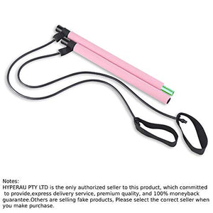 Artoflifer Exercise Resistance Band Yoga Pilates Bar Kit Portable Pilates Stick Muscle Toning Bar Home Gym Pilates with Foot Loop for Total Body Workout (Pink)