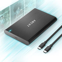 Load image into Gallery viewer, ANEXT 2.5 USB 3.1 Gen2 External Hard Drive Enclosure, Portable Black Aluminum Hard Disk Case for 2.5 inch 7mm 9.5mm SATA HDD SSD, Max 4TB - Anext Series.(Includes a USB C to USB C Cable)
