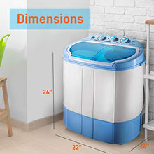 Load image into Gallery viewer, Upgraded Version Pyle Portable Washer &amp; Spin Dryer, Mini Washing Machine, Twin Tubs, Spin Cycle w/ Hose, 11lbs. Capacity, 110V - Ideal For Compact Laundry
