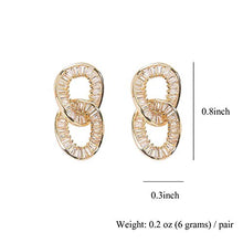 Load image into Gallery viewer, Zircon Geometric Stud Earrings - 14k Gold Plated Cross ring Inlaid with Zircon for Women Girl Gifts Valentines/Birthday/Anniversary/Mother’s Day
