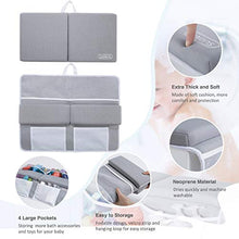 Load image into Gallery viewer, beiens Bath Kneeler and Elbow Rest Pad, 1.5&#39;&#39; Thick Quickly Dry Kneeling Pad and Elbow Support for Knee &amp; Arm Support Large Bathtub Kneeling Mat with Toy Organizer for Happy Baby Bathing Time (Grey)
