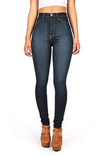 Load image into Gallery viewer, Vibrant Women's Juniors Classic High Waist Denim Skinny Jeans 9 Dark Denim

