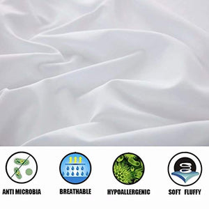 SAKIAO Queen Size Bed Sheets Set - Brushed Microfiber 1800 Thread Count Percale - 16" Deep Pocket Egyptian Sheets Beautiful Breathable Wrinkle Free & Fade Resistant - 4 Piece (White,Queen)