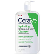 Load image into Gallery viewer, CeraVe Hydrating Cream-to-Foam Cleanser | Makeup Remover and Face Wash With Hyaluronic Acid | Fragrance Free | 19 Ounce
