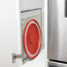 Load image into Gallery viewer, Tovolo Vented Collapsible Microwave Food Cover With Easy Grip Handle, Dishwasher-Safe, BPA-Free Silicone &amp; Plastic, 10.5" Round, Red

