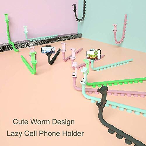 Load image into Gallery viewer, Omio Cartoon Cute Worm Lazy Cell Phone Holder Stand 360 Rotating Bendable Flexible Suction Cup Phone Mount Clamp Creative Lazy Bracket for Galaxy S10/S10+/S10E/S9/Note 9/iPhone XS Max/XR/X/11/8 & More