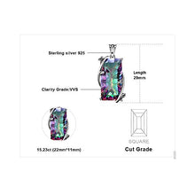 Load image into Gallery viewer, JewelryPalace Huge Gemstones Birthstone Necklace 16ct Natural Rainbow Quartz Statement Necklace For Women 925 Sterling Silver Pendant Necklace 18 Inches Box Chain
