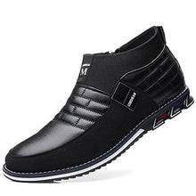 Load image into Gallery viewer, COSIDRAM Men Casual Shoes High-top Walking Shoes Driving Boots Soft Loafers Luxury Leather Sneakers for Male Business Office Dress Black 12

