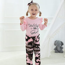Load image into Gallery viewer, Toddler Girl Clothes Long Sleeve Ruffle Top + Camouflage Pant Sets Toddler Girl Fall Winter Outfits
