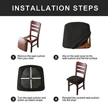 Load image into Gallery viewer, Genina Waterproof Seat Covers for Dining Room Chairs Covers Dining Chair Cover Kitchen Chair Covers (Navy Blue, 4 Pcs)
