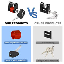 Load image into Gallery viewer, METOWARE Trailer Coupler Lock, 1/4” Dia, 3/4” Span Heavy-Duty Steel Trailer Tongue Lock for Tow Boat RV Truck Car&#39;s Coupler with Anti-Rattle Rubber Rings (1 Pack)
