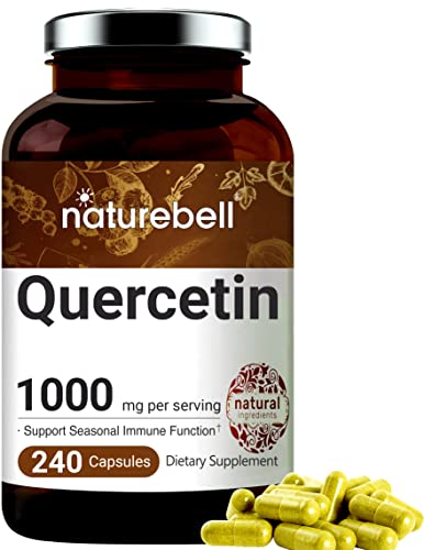 NatureBell Quercetin 1000mg Per Serving, 240 Capsules (4 Months Supply), Super Immune Vitamins and Quercetin Vitamins, Supports Cardiovascular Health, Immune System and Bioflavonoids