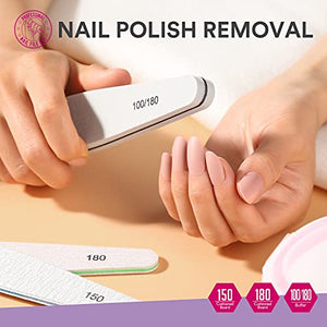 Nail File Buffer, Teenitor Gel nail file Set Professional Nail Buffer File Block Natural Manicure File Nail Polisher Washable Double Sided