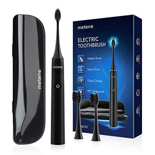 Electric Toothbrush, Rechargeable Power Sonic Toothbrush with 40000VPM, 5 Optional Modes, Smart Timers&2 DuPont Brush Heads, Electronic Toothbrush for Adults with Travel Case, IPX7 Waterproof