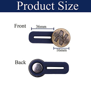 Elastic Button Extenders for Men and Women, Waist Extenders Adjustable for Pants, Trousers, Dress and Jeans, 6-Pack (Light Gray)