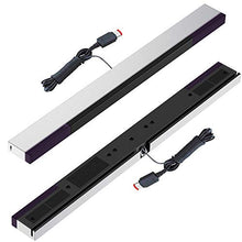 Load image into Gallery viewer, KIMILAR Replacement Wired Infrared IR Ray Motion Sensor Bar Compatible with Wii and Wii U Console (Silver/Black)

