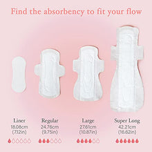 Load image into Gallery viewer, Livlit Large Size Ultra Thin Sanitary Pads, 100% Organic Cotton from Texas, Powerful Leak Protection, Unscented, Chlorine Free and Absorbency of Feminine Periods, Pads for Women (24 Count)
