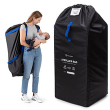 Load image into Gallery viewer, Stroller Bag for Airplane Travel - Baby Stroller Cover for Travelling - Durable Nylon Gate Check Bag with Backpack Straps to Easily Carry and Protect Single, Double, &amp; Umbrella Strollers
