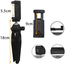 Load image into Gallery viewer, Mini Phone Tripod, LINKCOOL Lightweight Tabletop Tripod for IPhone Samsung Cellphone Camera DSLR Gopro with 360 Rotating Metal Ball Head &amp; Universal Phone Mount Holder &amp; Wirless Remote Control - Black
