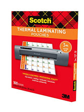 Load image into Gallery viewer, Scotch Thermal Laminating Pouches, 100 Pack Laminating Sheets, 3 Mil, 8.9 x 11.4 Inches, Education Supplies &amp; Craft Supplies, For Use With Thermal Laminators, Letter Size Sheets (TP3854-100)
