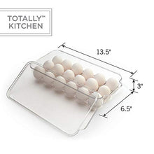 Load image into Gallery viewer, Totally Kitchen Plastic Egg Holder, BPA Free Fridge Organizer with Lid &amp; Handles, Refrigerator Storage Container, 18 Egg Tray, Clear
