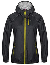 Load image into Gallery viewer, Little Donkey Andy Women&#39;s Waterproof Cycling Bike Jacket with Hood, Running Rain Jacket, Windbreaker, Ultralight Packable Black Size L
