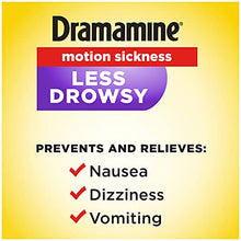 Load image into Gallery viewer, Dramamine Motion Sickness Less Drowsy, Travel Vial, 8 Count ( Pack of 1)
