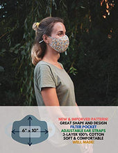 Load image into Gallery viewer, Stylish Cotton Face Mask with Filter Pocket, Handmade Floral Plaid design facemasks for women, washable reusable 3 layers, Ready to SHIP, Pack of 5
