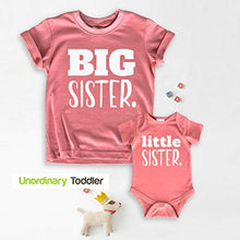 Load image into Gallery viewer, Big Sister Little Sister Matching Outfits Shirt Gifts Girls Newborn Baby Set (Mauve, Kid (6Y) / Baby (NB))
