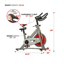 Load image into Gallery viewer, Sunny Health &amp; Fitness Pro II Indoor Cycling Bike with Device Mount and Advanced Display – SF-B1995, Silver
