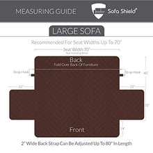 Load image into Gallery viewer, Sofa Shield Original Patent Pending Reversible Large Sofa Protector for Seat Width up to 70 Inch, Furniture Slipcover, 2 Inch Strap, Couch Slip Cover Throw for Pets, Dogs, Cats, Sofa, Chocolate Beige
