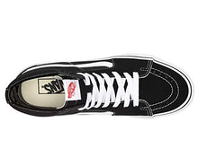 Load image into Gallery viewer, VANS Sk8-Hi Unisex Casual High-Top Skate Shoes, Comfortable and Durable in Signature Waffle Rubber Sole, Black/White, 9 Women/7.5 Men
