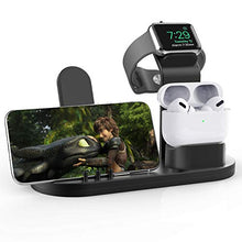 Load image into Gallery viewer, OLEBR 3 in 1 Charging Stand Compatible with iWatch Series 5/4/3/2/1, AirPods and iPhone 11/11 Pro/11 Pro Max/Xs/X Max/XR/X/8/8Plus/7/7 Plus /6S /6S Plus(Original Charger &amp; Cables Required) Black
